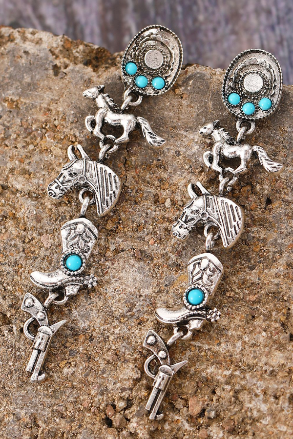 Ladies Western Element Drop Earrings