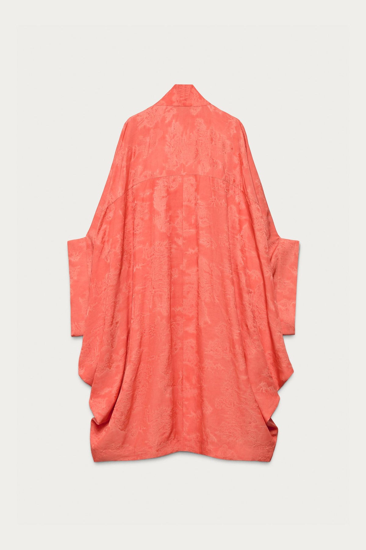 Orange Jacquard Kimono Cardigan