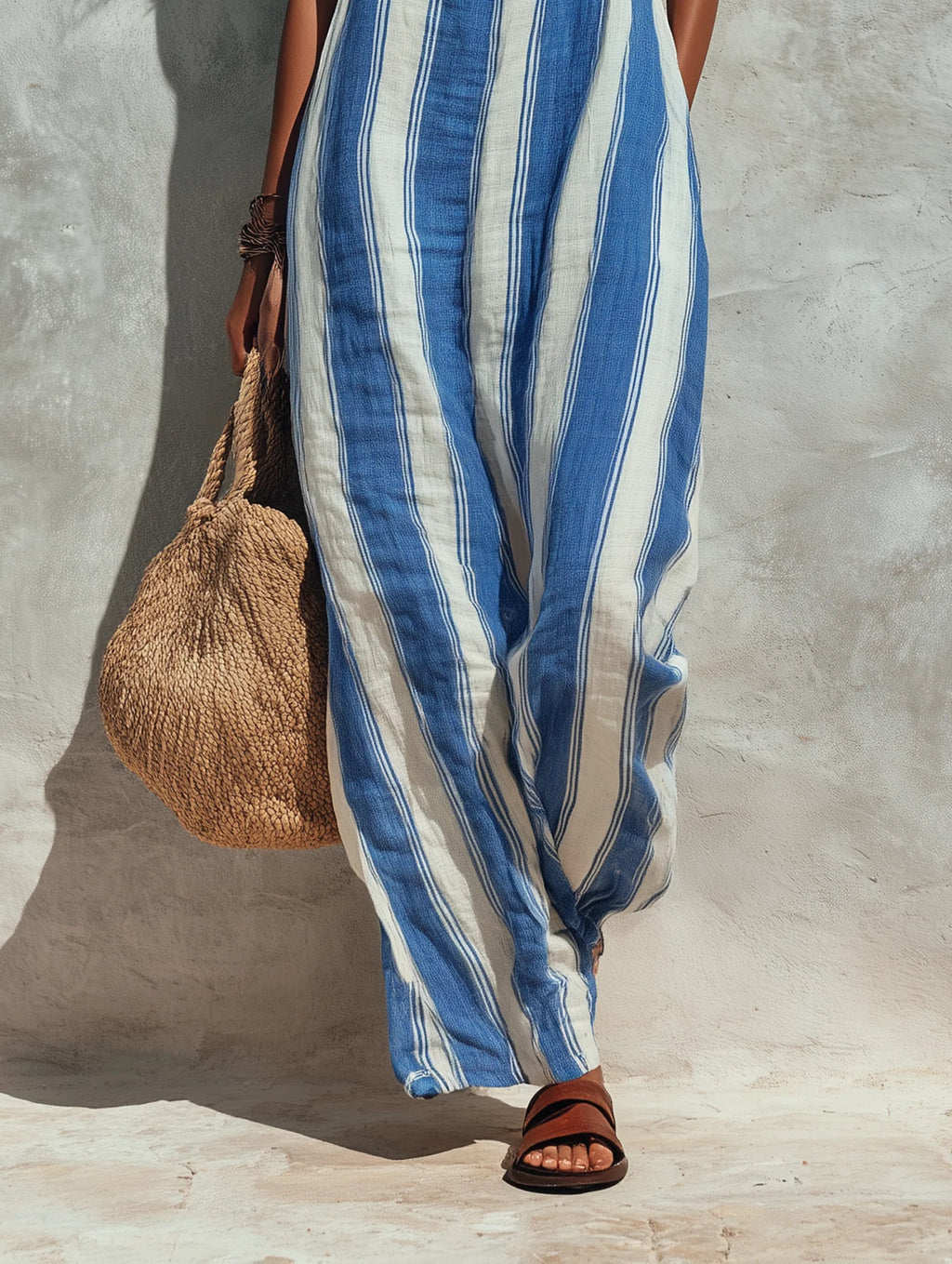 Striped Linen Jumpsuit