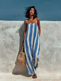 Striped Linen Jumpsuit