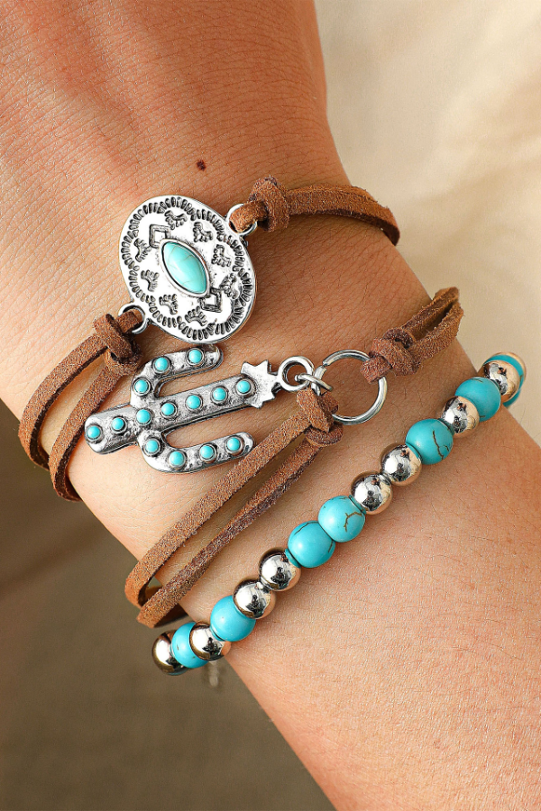 Western Vintage Turquoise Personalized Beaded Set
