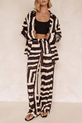 Signature Strip Chocolate Print Baggy Pants-Set