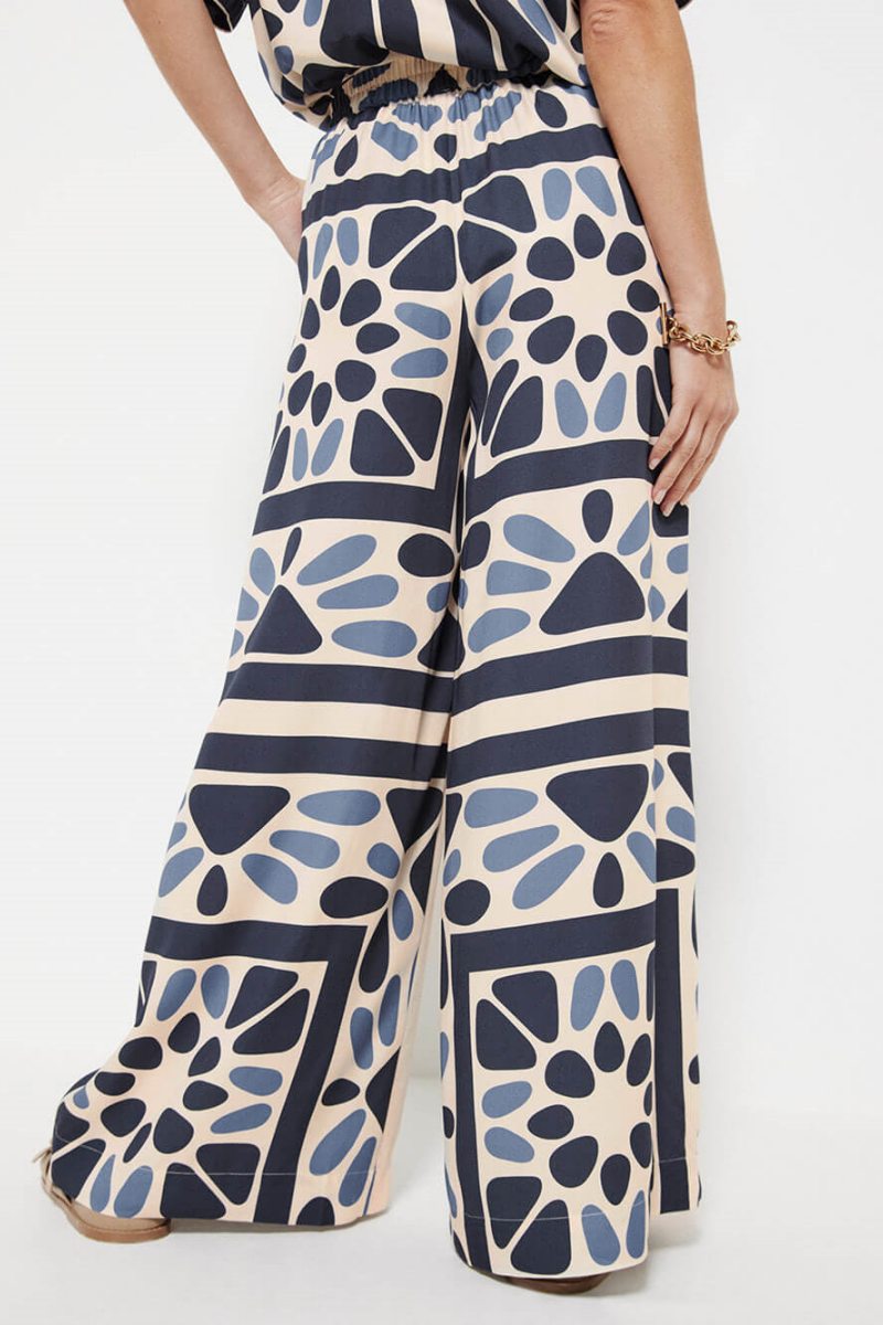 Summer Vacation Ethnic Print Loose Pants-Set