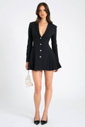 INS Deep V Single-Breasted Blazer Mini Dress