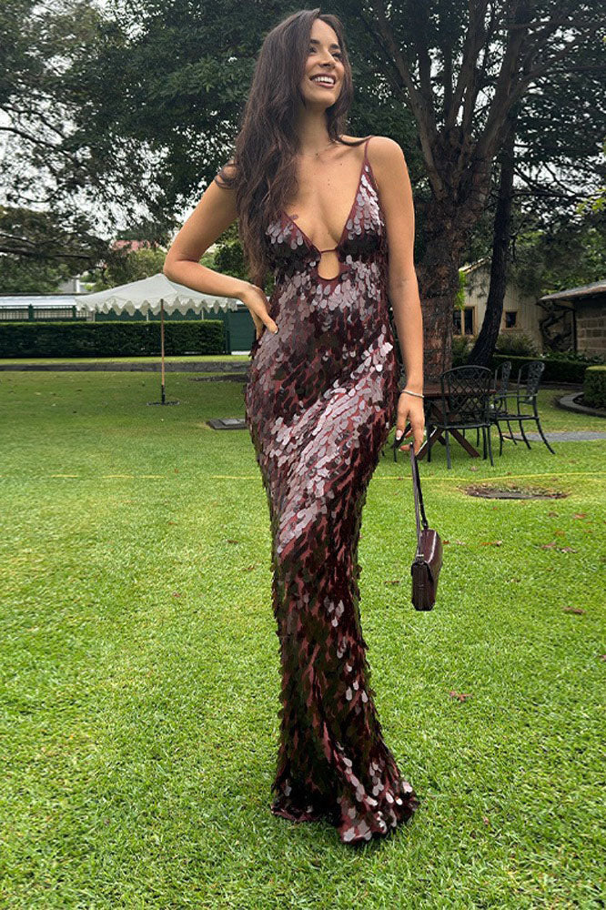 Glittery Dress with Thin Straps