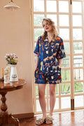 Cute Cartoon Animal Print Short Loungewear Set