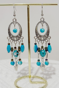 Long Fringe Earrings Turquoise Alloy Earrings