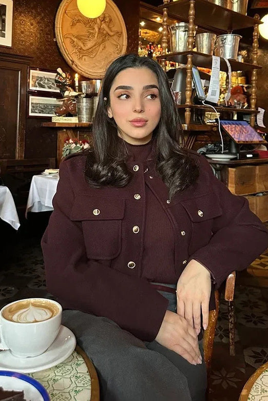Structured Mock-Neck Mini Jacket
