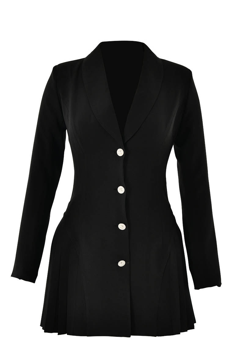 INS Deep V Single-Breasted Blazer Mini Dress