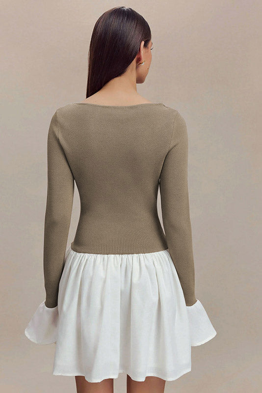 Candice Balloon Sleeves Knit Mini Dress