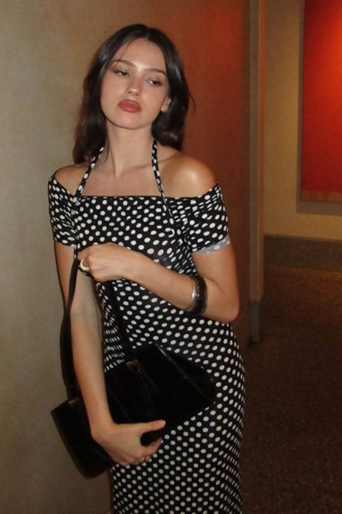 Spring Summer Polka Dot Women's Midi Dress