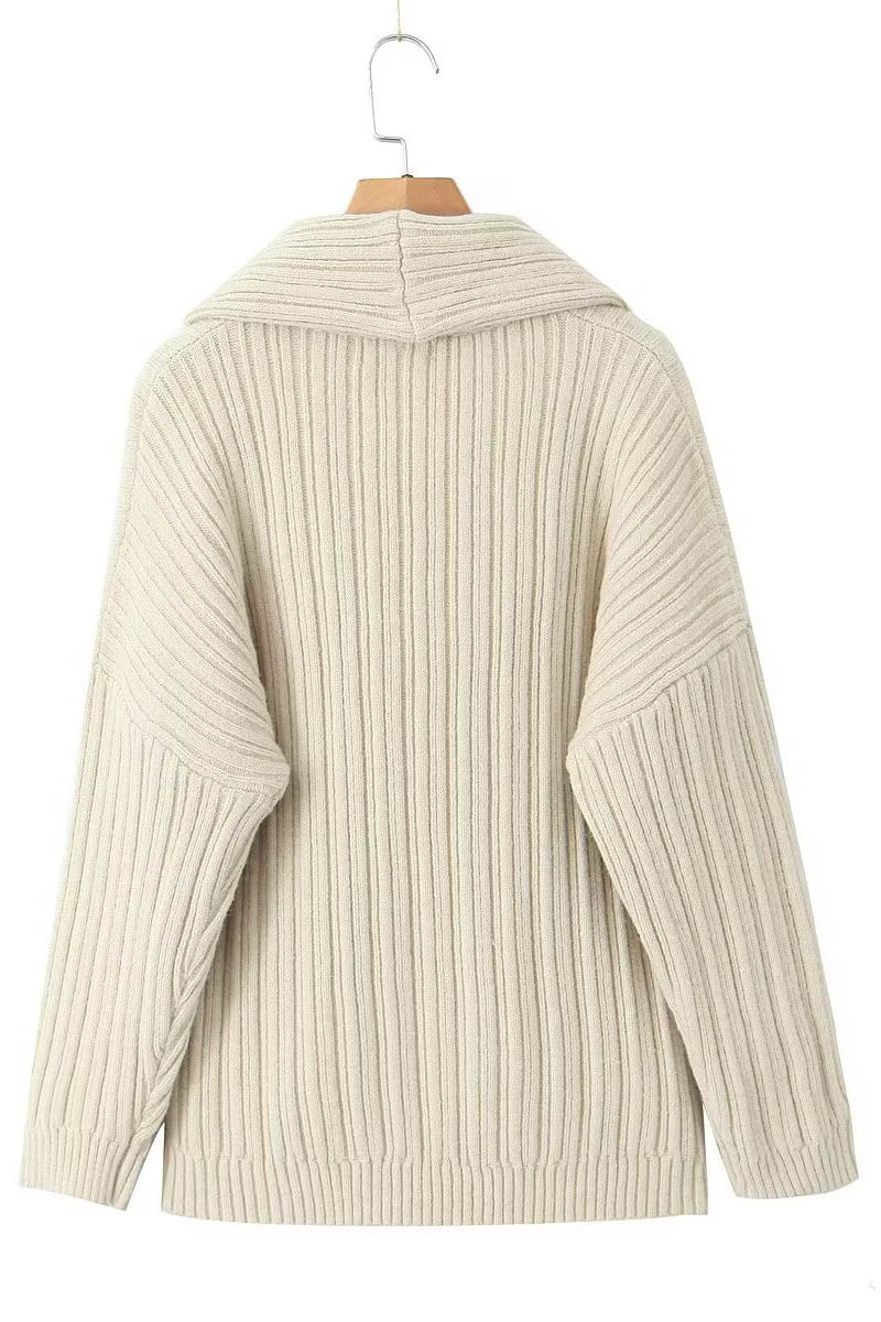 Lazy Style Solid Color Irregular Knit Top