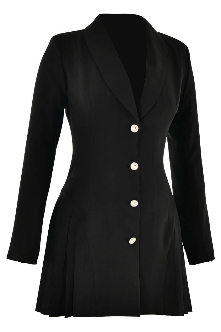 INS Deep V Single-Breasted Blazer Mini Dress