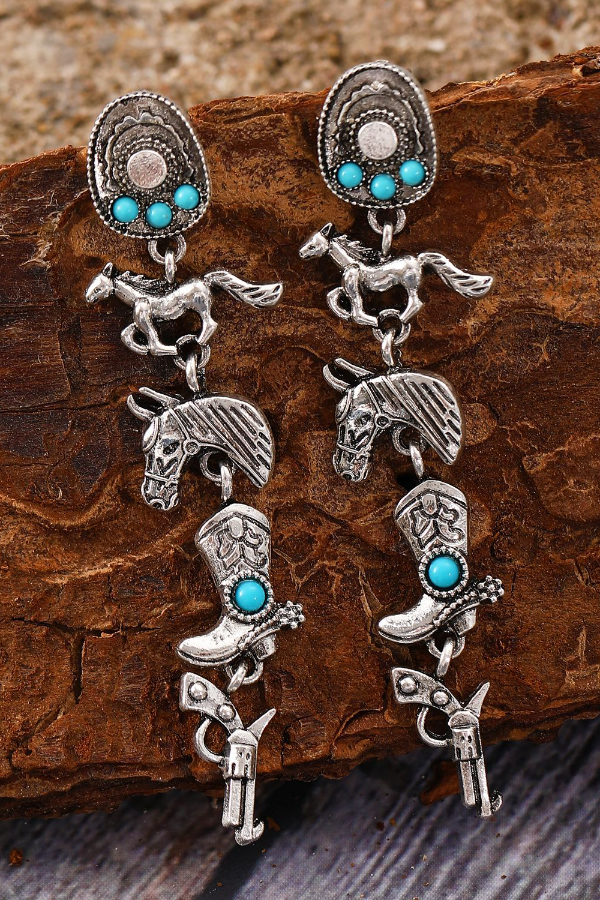 Ladies Western Element Drop Earrings