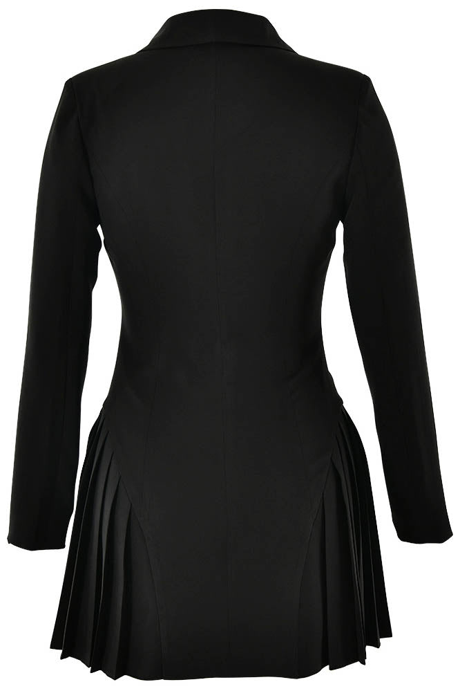 INS Deep V Single-Breasted Blazer Mini Dress