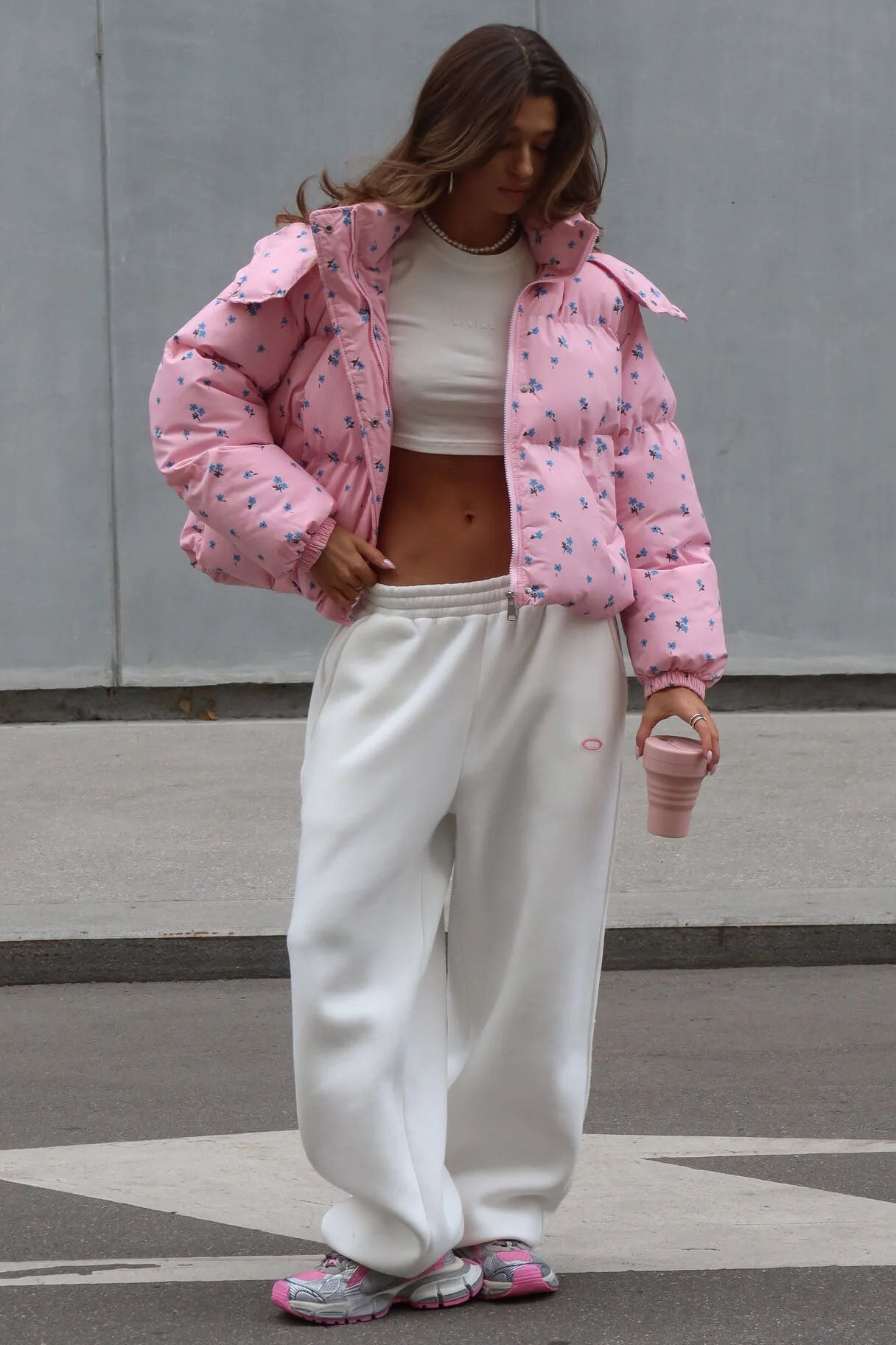 Floral Print Puffer Jacket