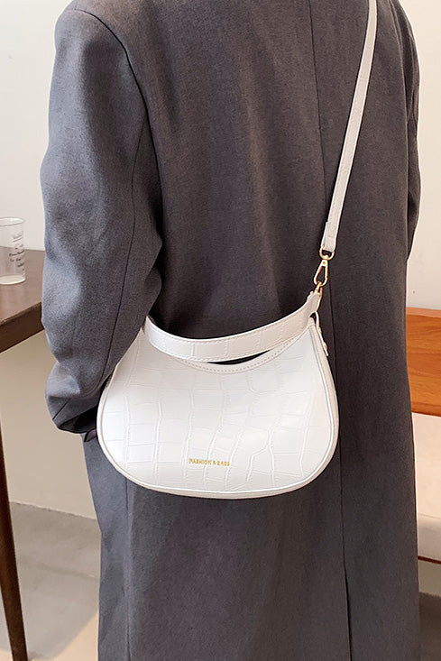 Black Croc Mini Hobo Bag
