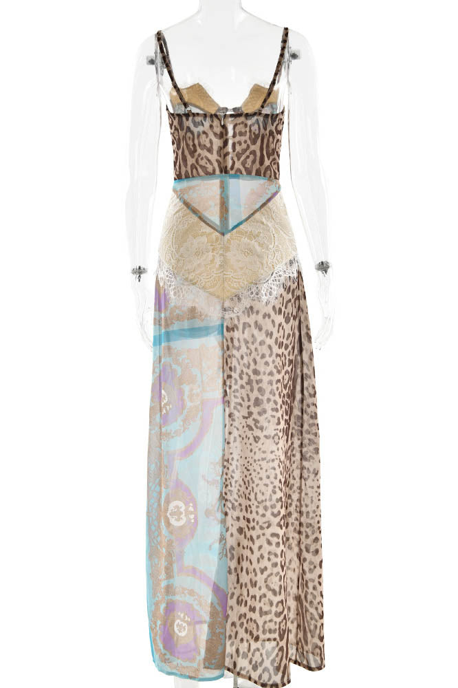 Whispers of the Wild - Waist-Tied Maxi Dress