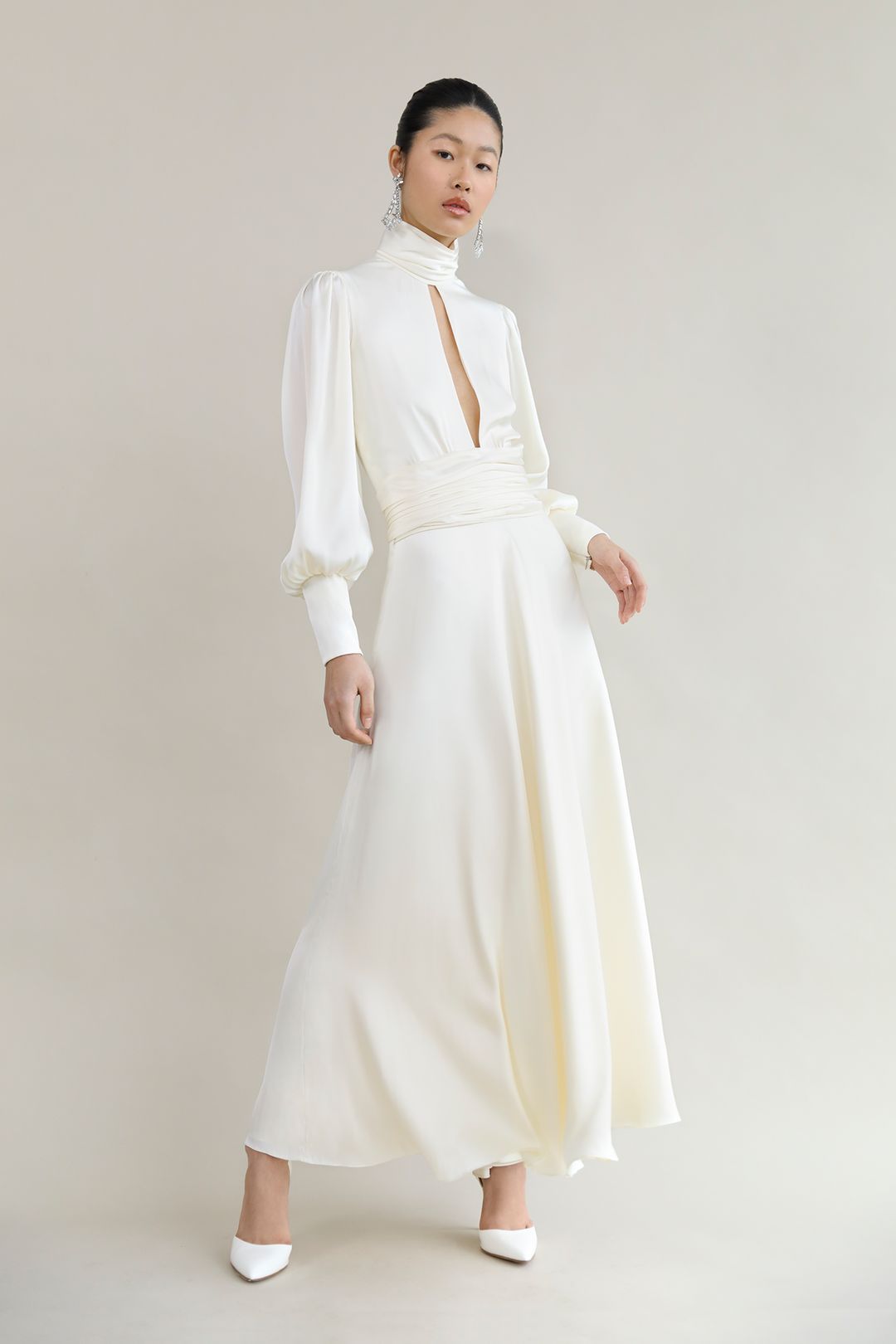 Galaxy White Evening Gown