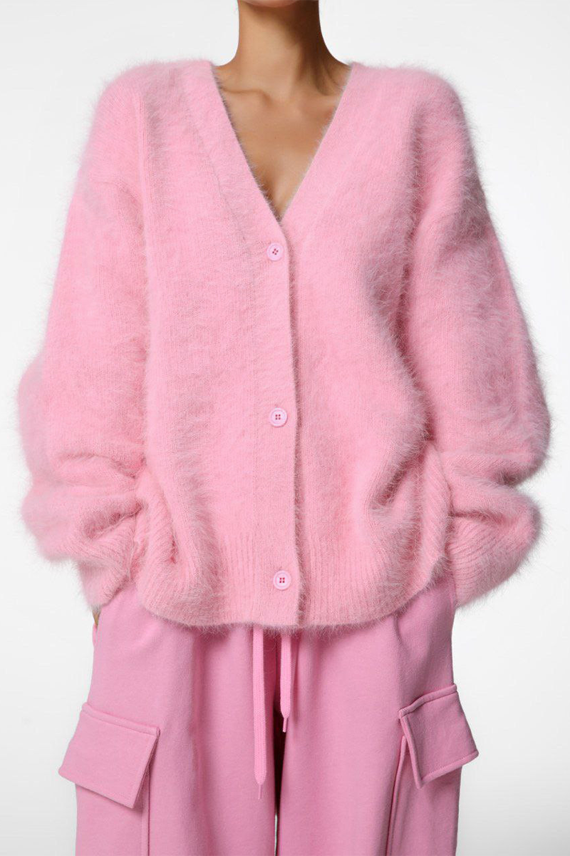 Celebrities Solid Buttons V Neck Outerwear