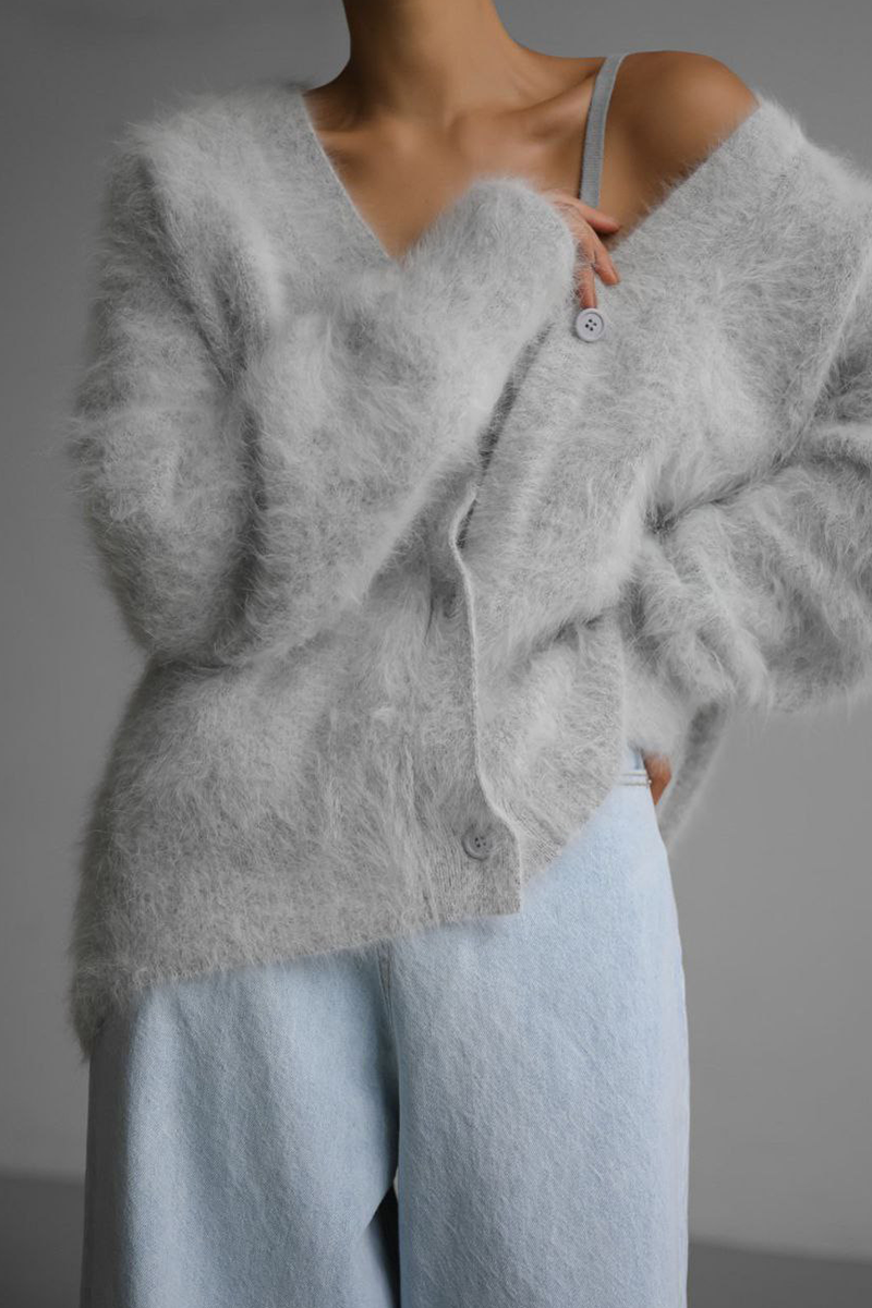 Celebrities Solid Buttons V Neck Outerwear