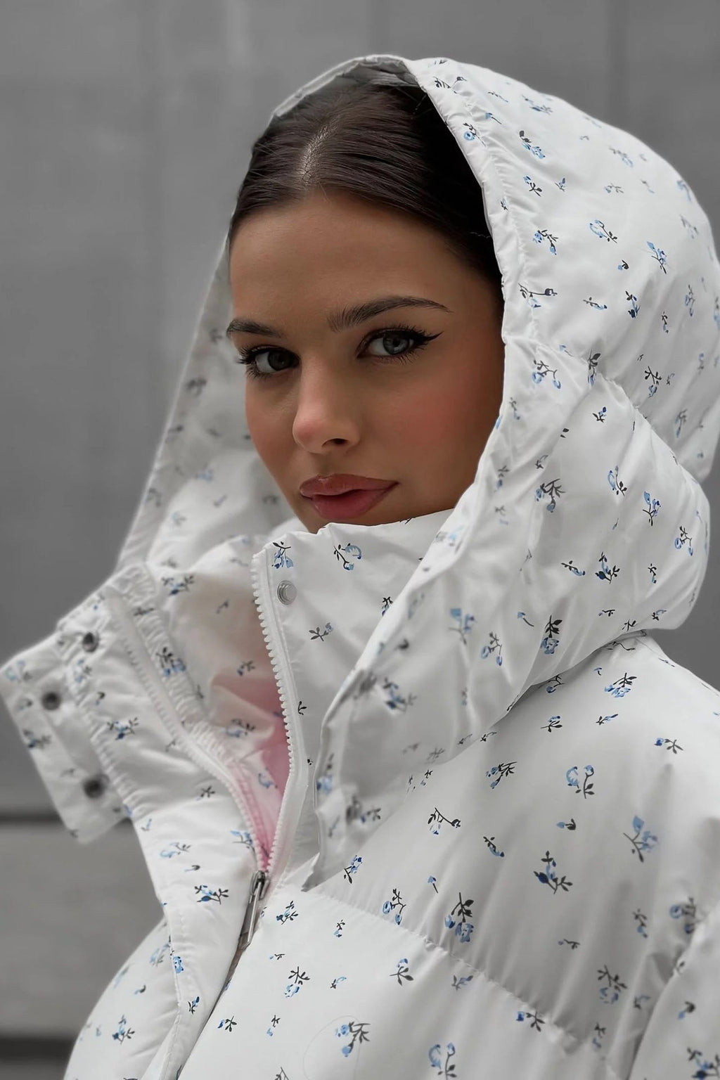 Floral Print Puffer Jacket