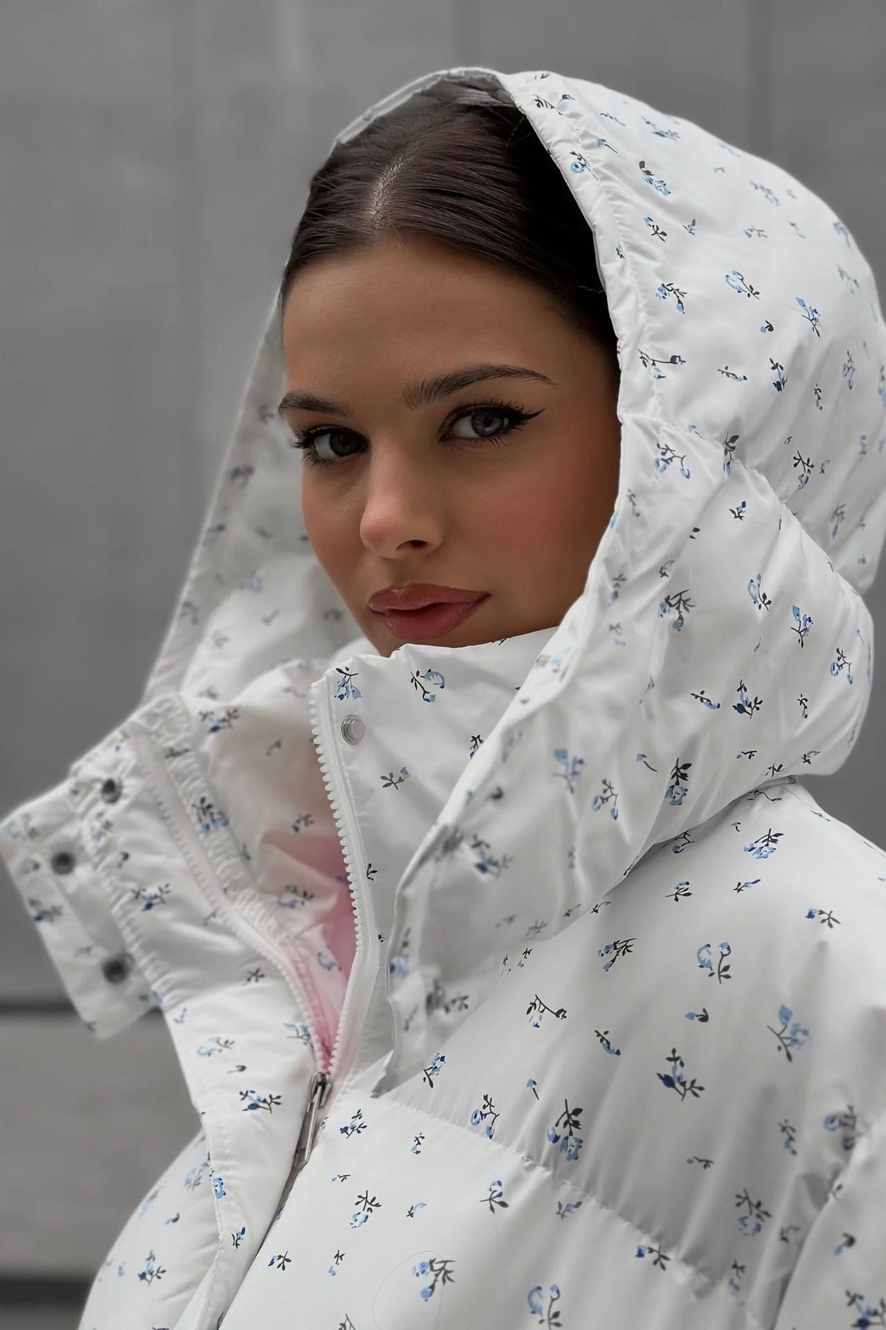 Floral Print Puffer Jacket
