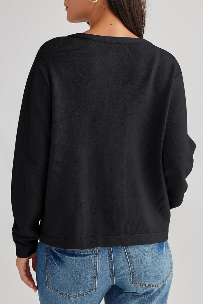 Daily Solid Color Pocket Buttons O Neck Outerwear
