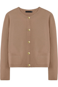 Daily Solid Color Pocket Buttons O Neck Outerwear