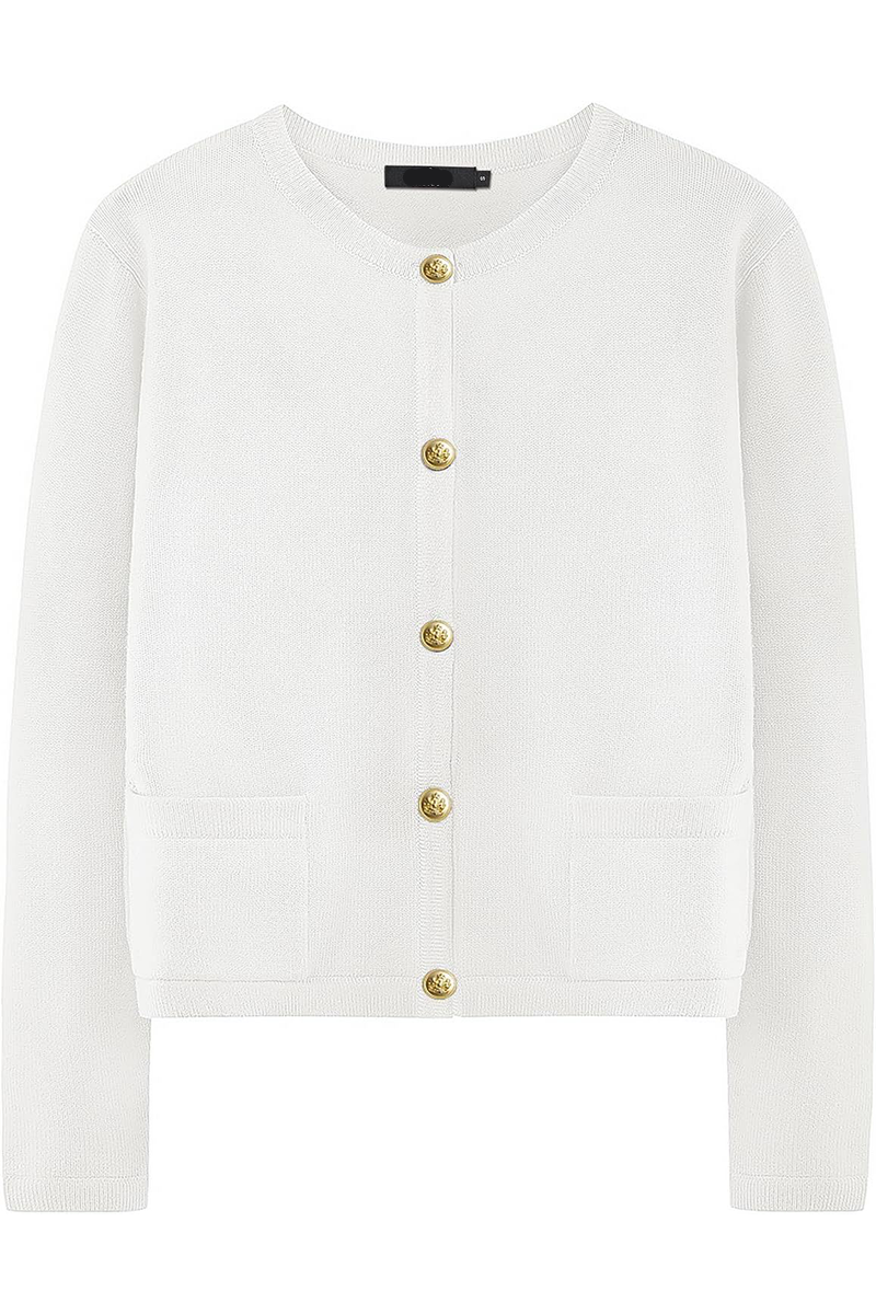 Daily Solid Color Pocket Buttons O Neck Outerwear
