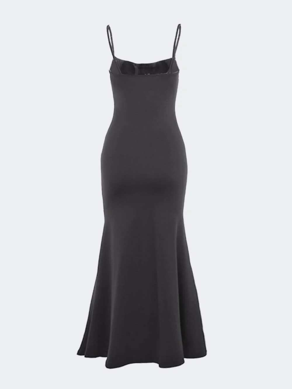 Square Neck Ruched Corset Fishtail Maxi Dress