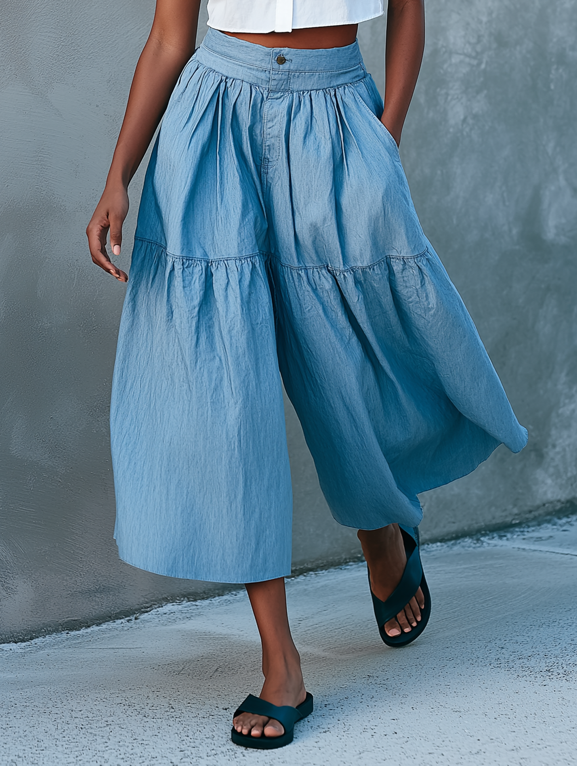 Minimalist Sleeveless Shirt, Shorts & Pants Set