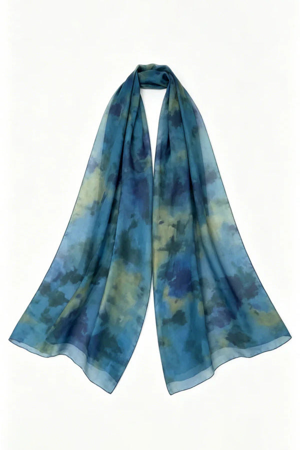 Draped Neck Abstract Skirt Set