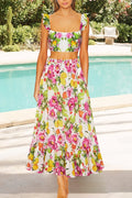 Floral Print High-Waist Bikini Set