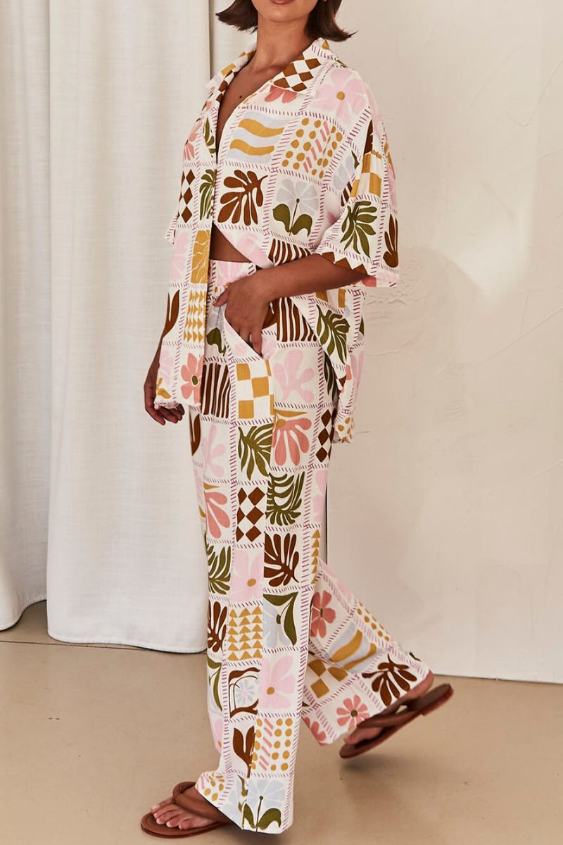 Sophisticated Loose-Fitting Unique Printed Set