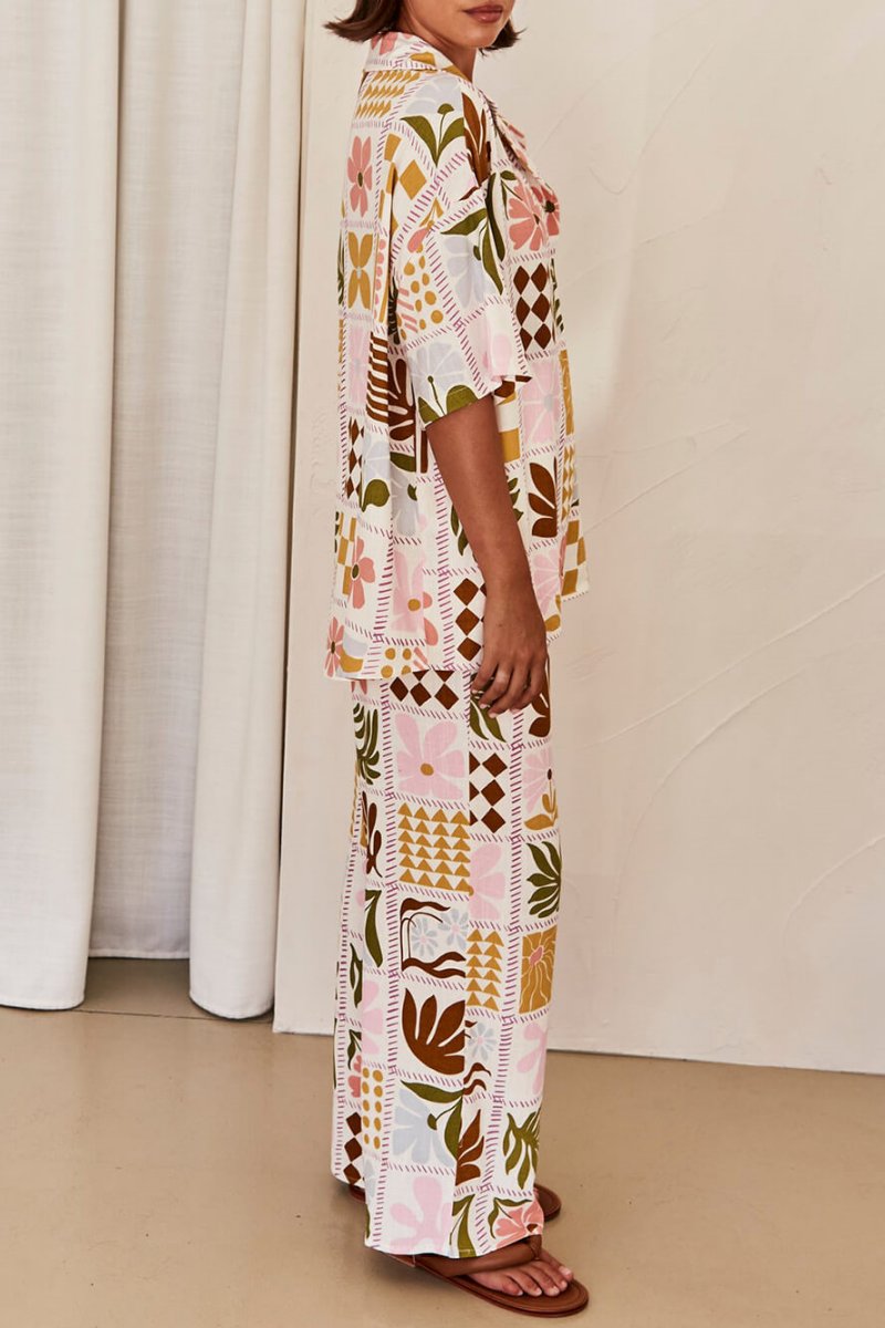 Sophisticated Loose-Fitting Unique Printed Set