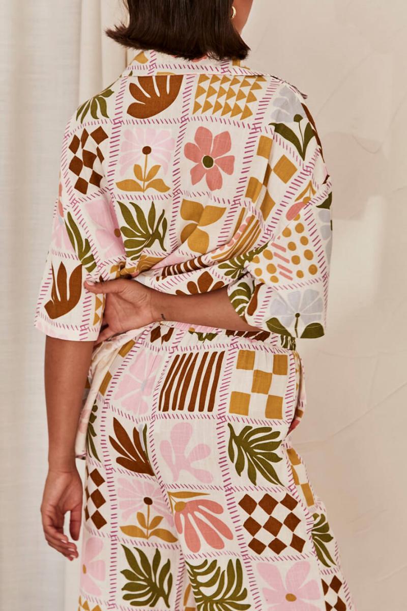 Sophisticated Loose-Fitting Unique Printed Set