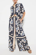 Summer Vacation Ethnic Print Loose Pants-Set