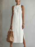 Sleeveless Linen Maxi Dress