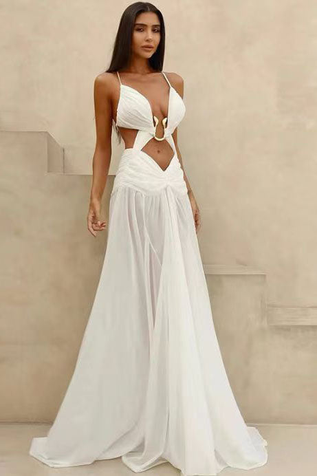 Midnight Veil Cut-Out Maxi Dress