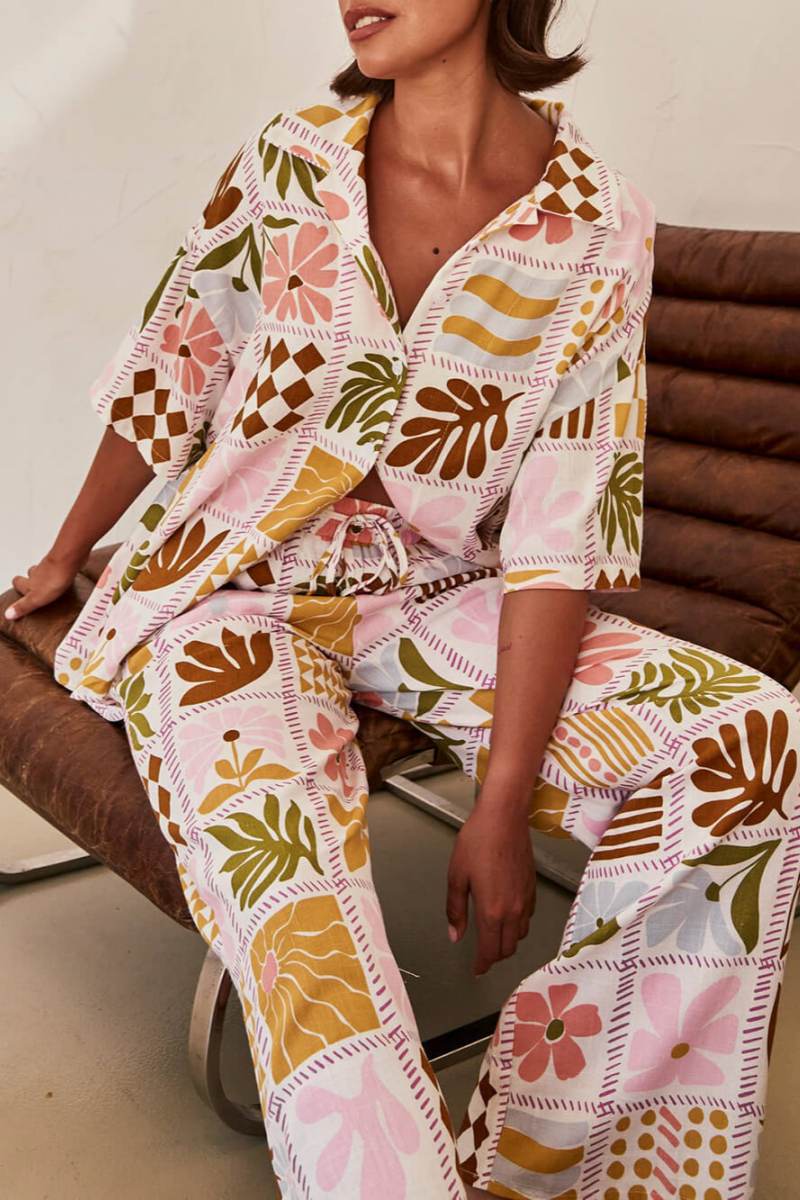 Sophisticated Loose-Fitting Unique Printed Set