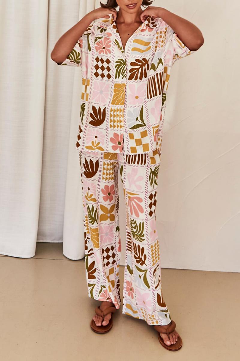 Sophisticated Loose-Fitting Unique Printed Set