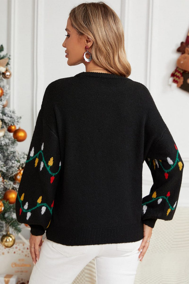 Embroidered Knit Sweater - Colorful String