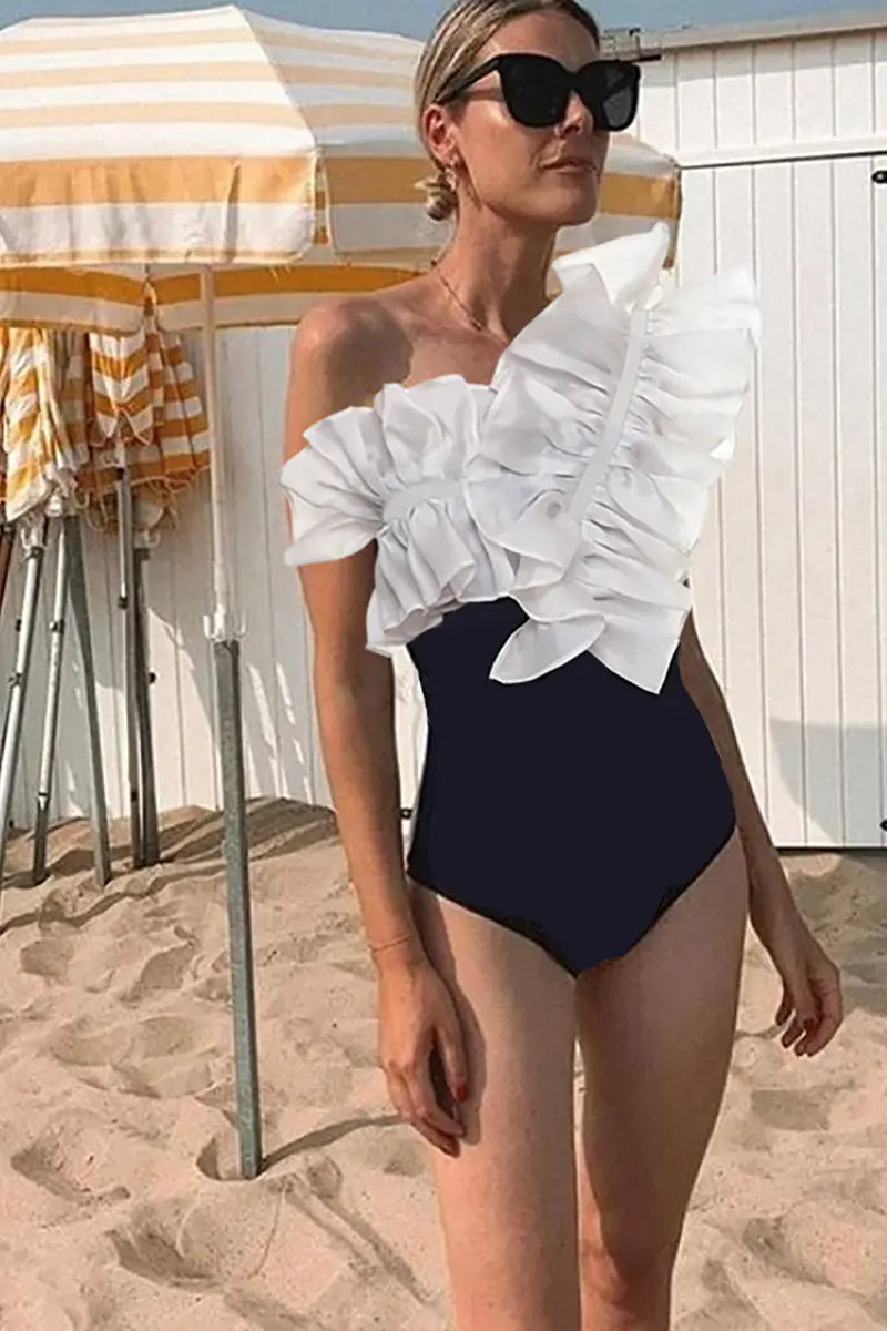 Lace Mesh Retro One Piece Swimsuit