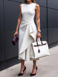 Elegant Irregular Seamless Midi Dress
