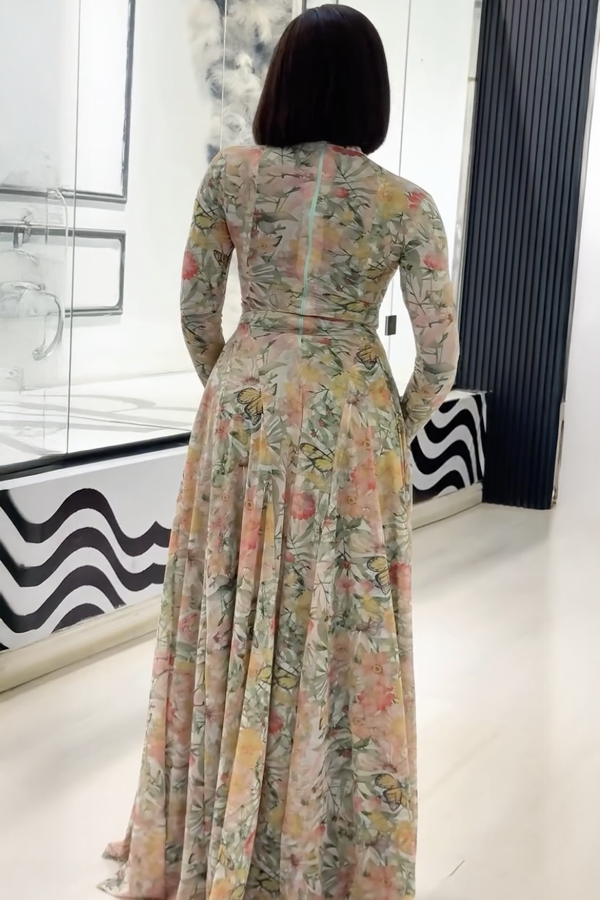 Verve Floral Butterfly Bloom Maxi Dress