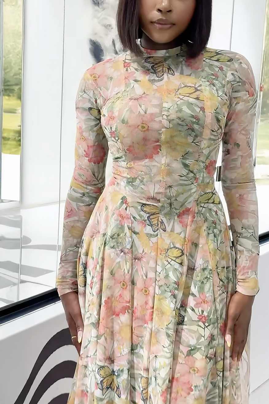 Verve Floral Butterfly Bloom Maxi Dress