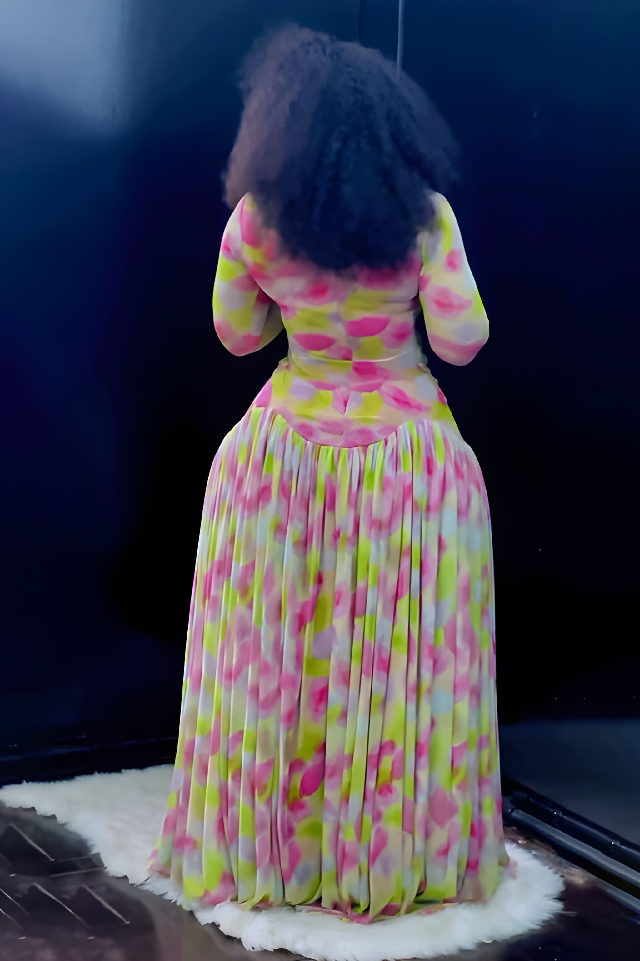 Pastel Mirage Mesh Maxi Dress