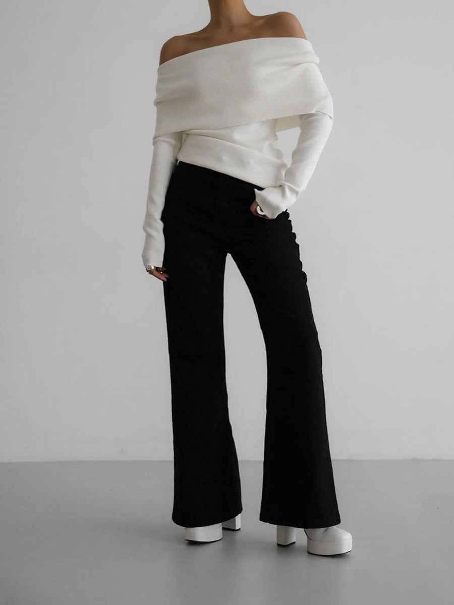 Minimal Cream Knit Sweater