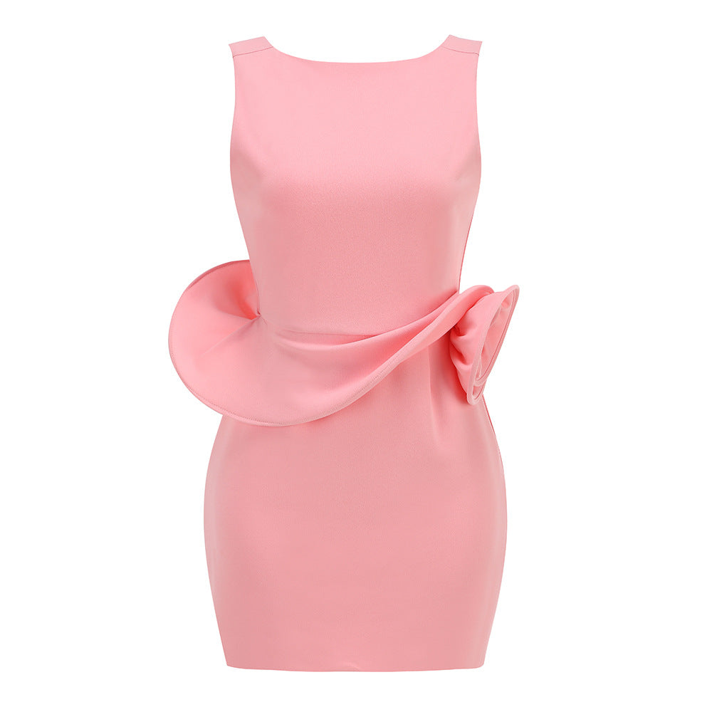 Unique 3D Floral Mini Party Mini Dress